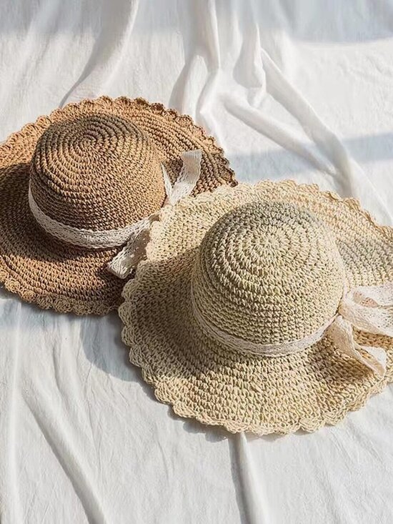 Women\'s Summer Beach Sun Straw Hats Wide Brim Packable Travel Bucket Hats main image 7